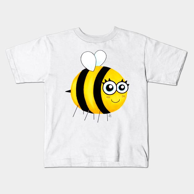 Cute Wholesome Bee - A Happy Bumblebee Kids T-Shirt by Elinaana